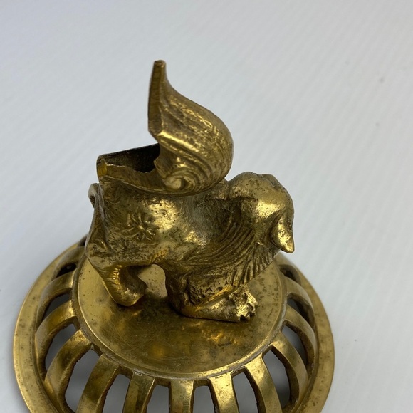 Vintage Brass Incense Burner Lion - Picture 11 of 14